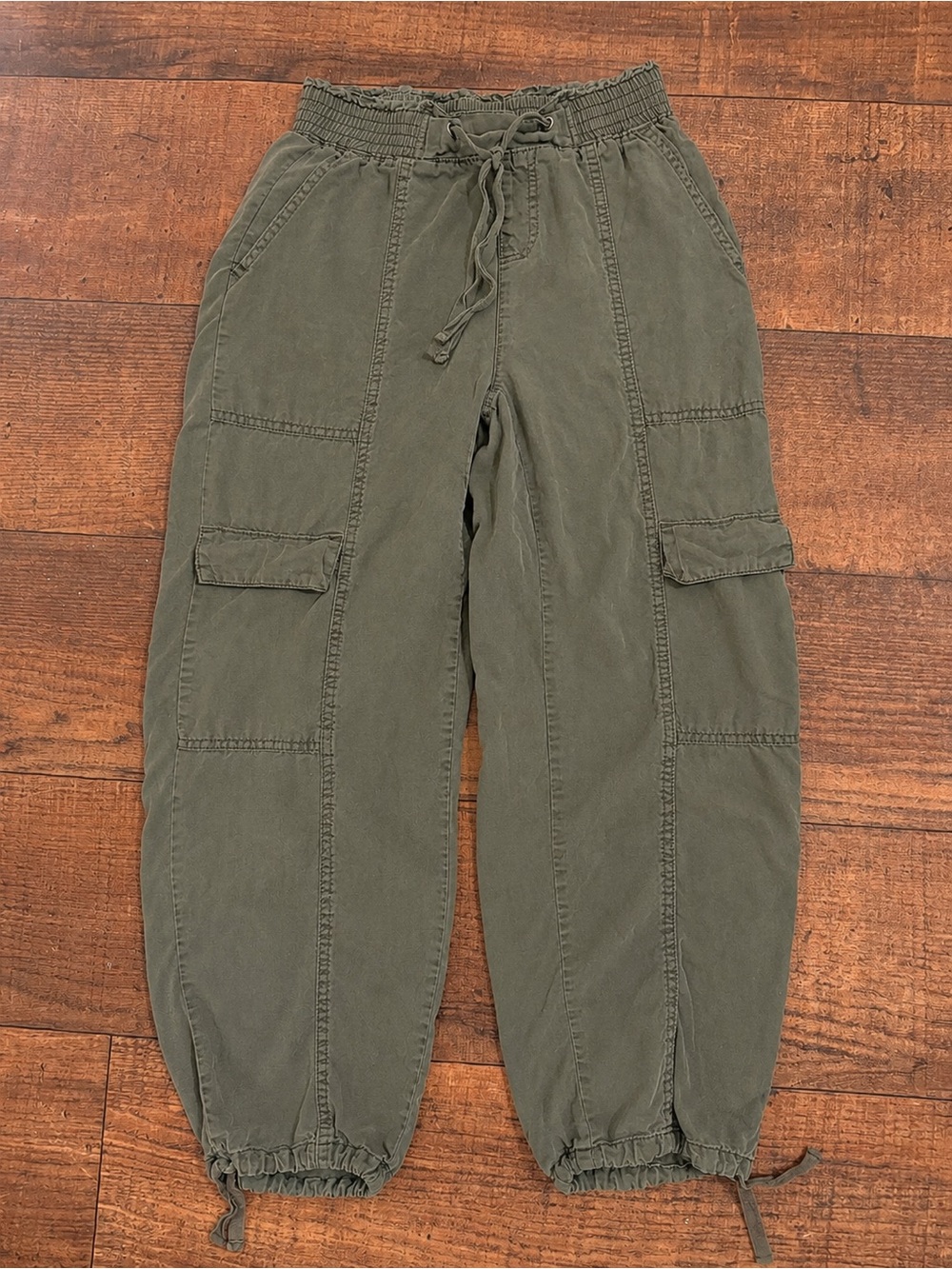 Olive green cargo joggers
